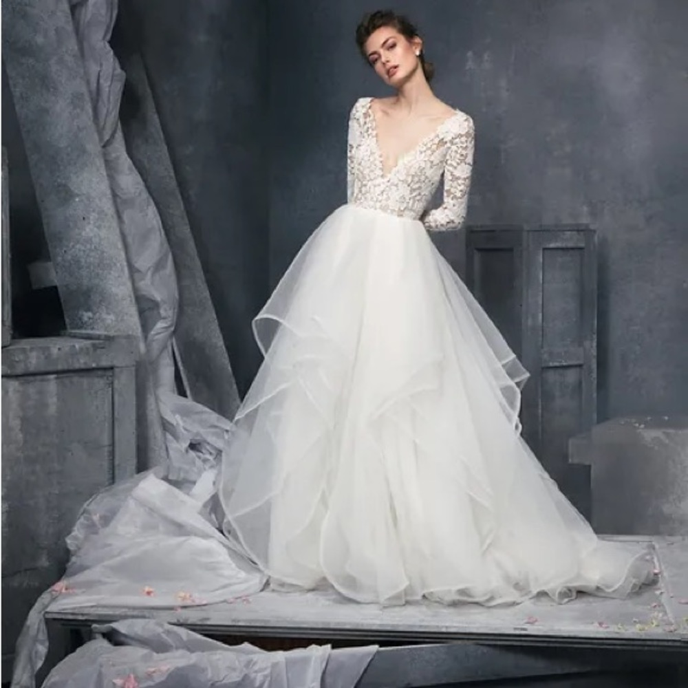 HAYLEY PAIGE long sleeve ruffled skirt ballgown